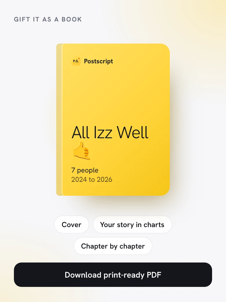 Gift it as a book: Print it at any shop or send it as a PDF.