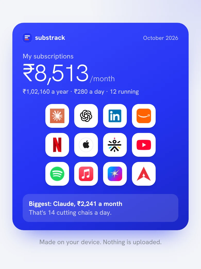 Share your stack: Compare with friends. Nothing is uploaded.